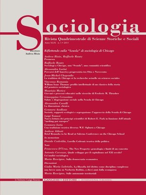 cover image of Sociologia n. 1/2015